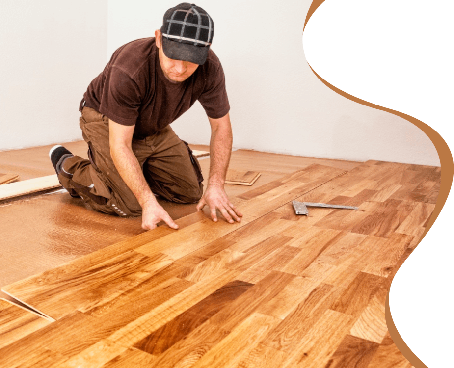 Persona instalando un parquet 